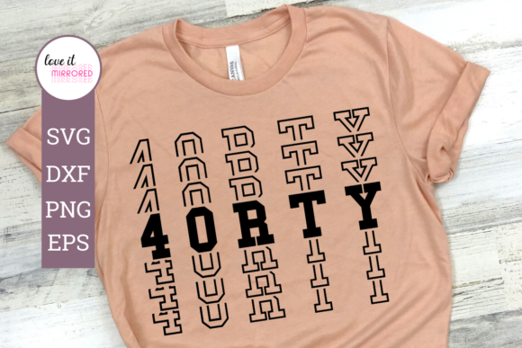 4orty Mirror Word Design for Crafts and Graphics