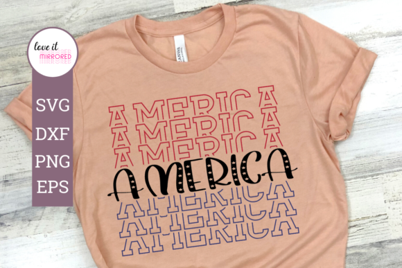 America Mirror Word Cut File for Crafts and Graphics