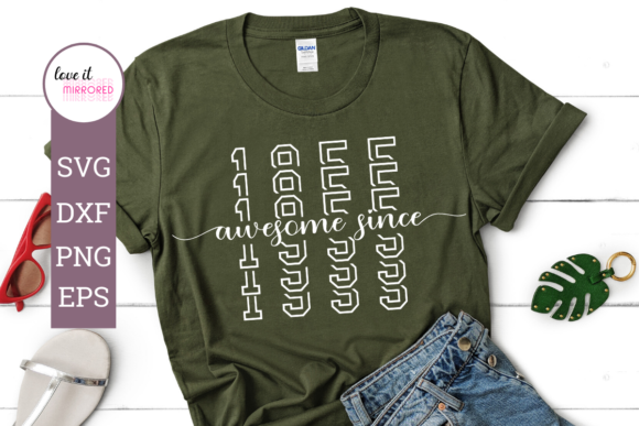 Awesome Since 1955 Mirror Word for Crafts and Graphics