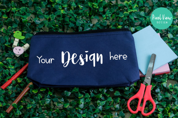 Blue Pouch Mockup I School - A Versatile Graphics Asset for Accessories Mockups