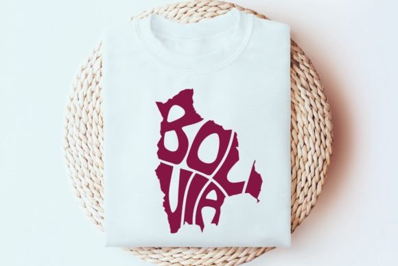 Bolivia Lettering in Map Graphics for Crafts