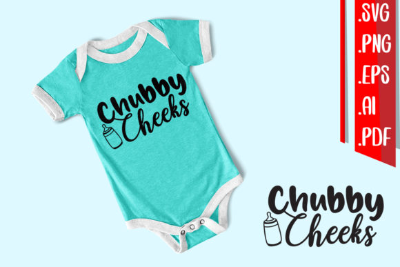 Cubby Cheeks Graphic Design Asset for Crafts and Web Use