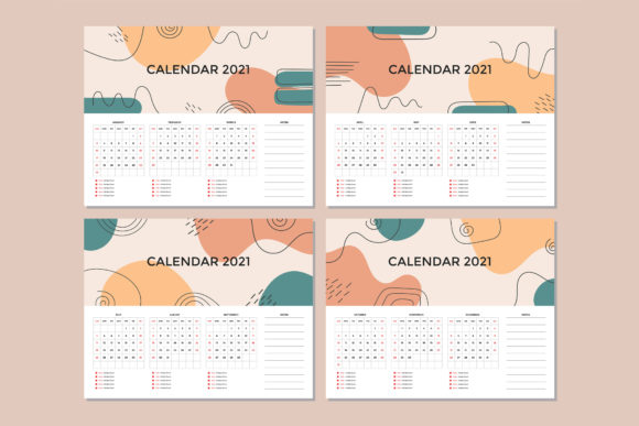 Desk Calendar Design of 2021 Year - A Graphic Templates Review