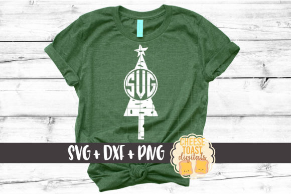 Distressed Christmas Tree Monogram Frame - Graphics for Crafts