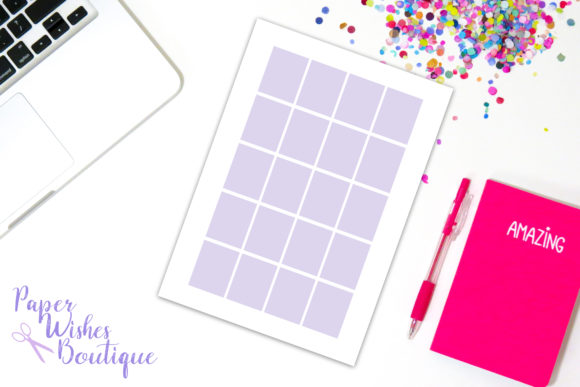 Erin Condren Full Boxes Template for Print Templates and Graphics
