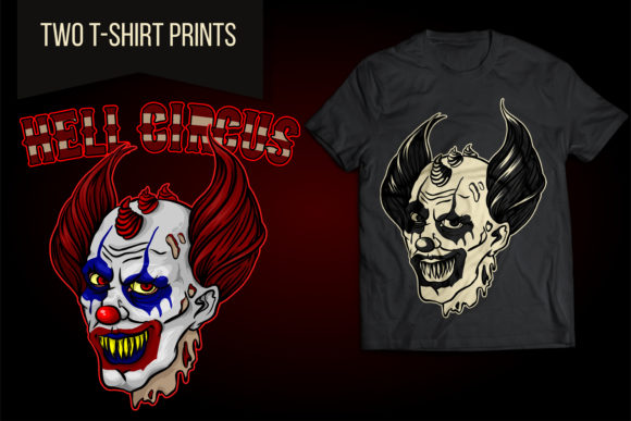 Evil Clown from Hell Circus Halloween Graphics