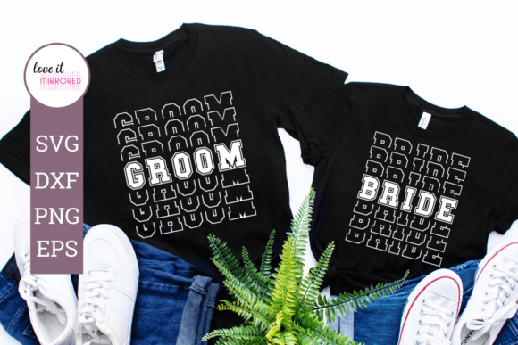 Groom Bride Mirror Word Design for Crafts and Graphics
