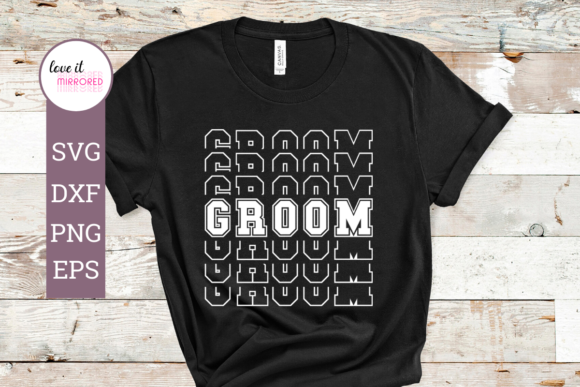 Groom Mirror Word Design for Crafts and Graphics