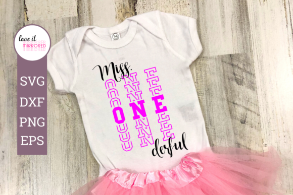 Miss. Onederful 1st Birthday Design for Crafts and Graphics