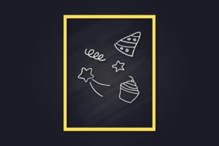 New Year Element Line Art Poster Graphics