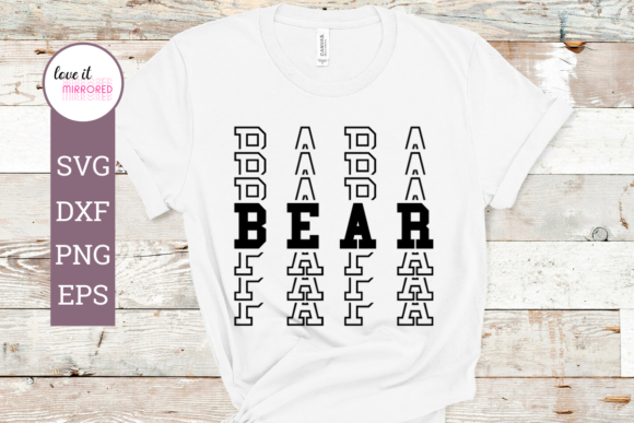 Papa Bear Mirror Word Design for Crafts and Graphics