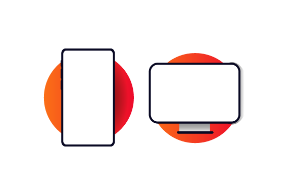 Realistic Illustration Phone and Monitor for Marketing Graphics