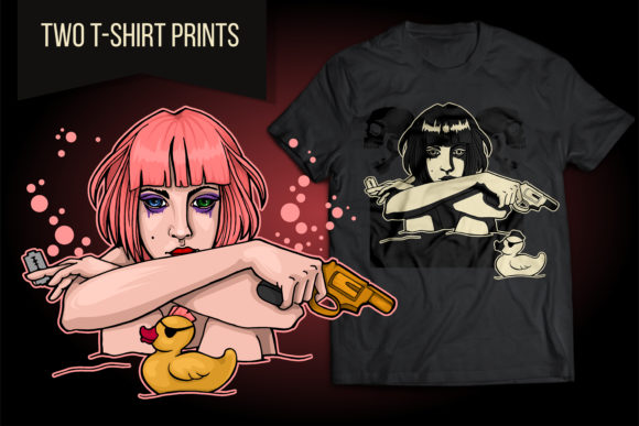 Sad Girl with Rubber Duck – A Versatile Graphic Design Asset