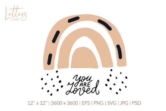 You Are Loved. Boho Rainbow Svg, Wedding Graphics
